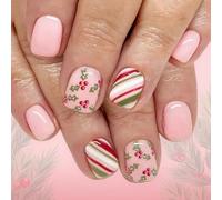 Paquete de 24 Unguis de Navidad con rayas de rosas, plan de ciervos de hielo, pezuñas fraudulentas de poliestireno para fiestas de vacaciones, ciervos de hielo, pezuñas fraudulentas