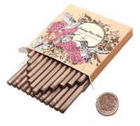 Paquete de 24 Varilla de Cera de Sellado de Pistola de Pegamento para Sello de Cera para Invitación Boda, Sobre Tarjeta, Correo Común, Paquete de Vino, Ideas Regalo Navidad(Champán)