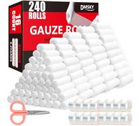Paquete de 240 rollos de gasa vendajes, 4 pulgadas x 4.1 yardas, gasa enrollada transpirable envuelta individualmente, suministros de primeros auxilios y suministros médicos para heridas