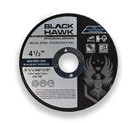 Paquete de 25 discos negros Hawk 4-1/2" x .040 x 7/8" Arbor metal y acero inoxidable cortado - discos ultra delgados