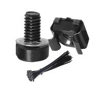 Paquete de 25 tuercas de jaula M6 x 16 mm, tornillos y arandelas para estante de servidor, accesorios de estante de servidor, estantes de gabinete, recintos, herramientas de tuercas de jaula y pernos