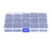 Paquete de 2575 piezas de ojos y narices de plástico, kit de manualidades DIY para muñecos de juguete, tamaños y formas surtidas con caja de almacenamiento, materiales de (2575 negro)