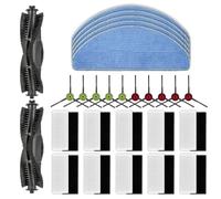 Paquete de 27 piezas de repuesto G8000 MAX compatibles con robot aspirador Tikom G8000 MAX, 2 cepillos de rodillo, 10 cepillos laterales, 10 filtros HEPA, 5 almohadillas de fregona, kit de accesorios