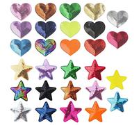 Paquete de 28 Parches Termoadhesivos Diseños de Béisbol y Corazones Coloridos Para Niñas