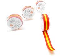 paquete de 3. 1 cm x 2 metros. 6 metros total. cinta bandera española rollo de tela para artes y manualidades. coser tela. Decoración de la bandera de España.