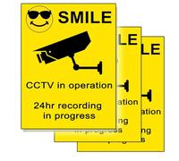 Paquete de 3/15 pegatinas autoadhesivas de 74 x 90 mm para cámaras de seguridad, ventanas, coches, furgonetas, puertas de oficina en casa (15 pegatinas)