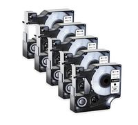 Paquete de 3 a 10 for Cintas DYMO D1 45013, 45010, 45016 y 45021, Etiquetas estándar de 6, 9 y 12 mm, Negro sobre Blanco, compatibles con D-mo L-belanag 200 y 450(5PK Black on White,6mm)