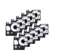 Paquete de 3 a 10 for Cintas DYMO D1 45013, 45010, 45016 y 45021, Etiquetas estándar de 6, 9 y 12 mm, Negro sobre Blanco, compatibles con D-mo L-belanag 200 y 450(10PK Black on Clear,19mm)