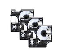 Paquete de 3 a 10 for Cintas DYMO D1 45013, 45010, 45016 y 45021, Etiquetas estándar de 6, 9 y 12 mm, Negro sobre Blanco, compatibles con D-mo L-belanag 200 y 450(3PK Black on White,6mm)