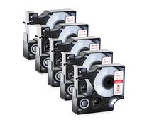 Paquete de 3 a 10 for Cintas DYMO D1 45013, 45010, 45016 y 45021, Etiquetas estándar de 6, 9 y 12 mm, Negro sobre Blanco, compatibles con D-mo L-belanag 200 y 450(5PK Red on White,12mm)