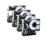 Paquete de 3 a 10 for Cintas DYMO D1 45013, 45010, 45016 y 45021, Etiquetas estándar de 6, 9 y 12 mm, Negro sobre Blanco, compatibles con D-mo L-belanag 200 y 450(4PK Black on White,12mm)