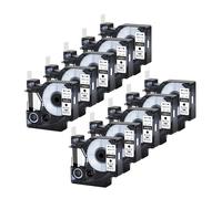 Paquete de 3 a 10 for Cintas DYMO D1 45013, 45010, 45016 y 45021, Etiquetas estándar de 6, 9 y 12 mm, Negro sobre Blanco, compatibles con D-mo L-belanag 200 y 450(10PK Black on White,6mm)