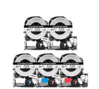 Paquete de 3 a 5 Cintas de Etiquetas compatibles SS24KW Cinta de 24mm ST24KW SC24RW SC24YW SC24BW SC24GW Cinta de Etiquetas Compatible con LabelWorks LW700(Color)