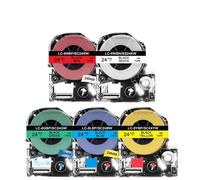 Paquete de 3 a 5 Cintas de Etiquetas compatibles SS24KW Cinta de 24mm ST24KW SC24RW SC24YW SC24BW SC24GW Cinta de Etiquetas Compatible con LabelWorks LW700(Mixed Color)