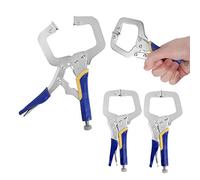 Paquete de 3 abrazaderas C de bloqueo de agarre de metal, juego de abrazaderas de soldadura de 6 pulgadas, abrazaderas C de bloqueo de soldadura para carpintería, cierre ajustable, agarre de