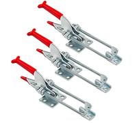 Paquete de 3 abrazaderas de palanca de 2000 libras de capacidad resistente con pestillo ajustable en U perno de bloqueo automático