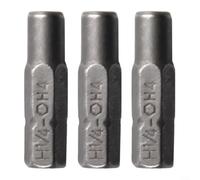 Paquete de 3 adaptadores de vástago hexagonal de 1/4 pulgadas a broca de 4 mm para destornillador eléctrico, soporte de inserción de metal corto de 25 mm con imán para trabajos de precisión