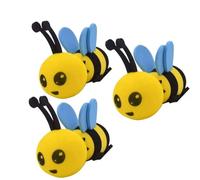 Paquete de 3 adornos para antena de coche, adornos de abeja sonriente para decoración de coche