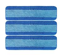 Paquete de 3 almohadillas de limpieza de microfibra Bona, almohadillas de microfibra compatibles con mopa Bona para limpiador de suelos de madera dura Bona de 18 pulgadas