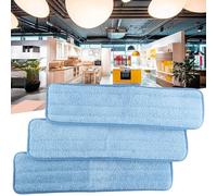 Paquete de 3 almohadillas de microfibra comerciales de 18 pulgadas, compatibles con cabezales de fregona Rubbermaid Q411, paños de limpieza de suelos reutilizables y de alta absorción