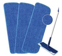 Paquete de 3 almohadillas de microfibra de repuesto para fregona húmeda/seca, almohadillas reutilizables para fregonas de piso en aerosol, compatibles con el sistema de cuidado de suelos Bona y