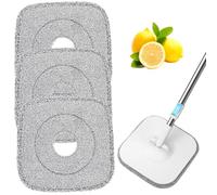 Paquete de 3 Almohadillas de Repuesto para fregona Alanberg, Almohadillas de Repuesto de Microfibra para fregona, Almohadillas de Microfibra húmedas, Accesorios para Todo Tipo de Suelos