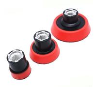 Paquete de 3 almohadillas de respaldo de lijado de 1, 2, 3 pulgadas con rosca de 5/8-11 para pulidora giratoria, lijadora orbital, esponja, kit de pulido de detalles de placa de pulido de lana (rojo)