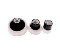 Paquete de 3 almohadillas de respaldo de lijado de 1, 2, 3 pulgadas con rosca de 5/8-11 para pulidora giratoria, lijadora orbital, esponja, kit de pulido de detalles de placa de pulido de lana (blanco