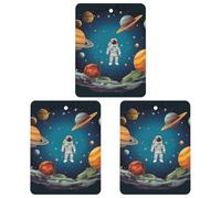 Paquete de 3 ambientadores colgantes de incienso, hojas colgantes perfumadas para automóvil, hogar, decoración interior de automóvil, cohete espacial exterior, astronauta