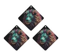 Paquete de 3 ambientadores colgantes de incienso para coche, hojas colgantes perfumadas para coche, hogar, decoración interior de automóvil, arte abstracto 3D, león