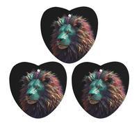 Paquete de 3 ambientadores colgantes de incienso para coche, hojas colgantes perfumadas para coche, hogar, decoración interior de automóvil, arte abstracto 3D, león