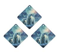 Paquete de 3 ambientadores colgantes de incienso para coche, hojas perfumadas para decoración de interiores de coche, hogar, decoración de interiores, osos polares, luces del norte