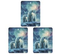 Paquete de 3 ambientadores colgantes de incienso para coche, hojas perfumadas para decoración de interiores de coche, hogar, decoración de interiores, osos polares, luces del norte