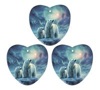 Paquete de 3 ambientadores colgantes de incienso para coche, hojas perfumadas para decoración de interiores de coche, hogar, decoración de interiores, osos polares, luces del norte