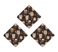 Paquete de 3 ambientadores colgantes de incienso para coche, hojas perfumadas para decoración interior de coche, hogar, automóvil, lindos búhos de dibujos animados marrones