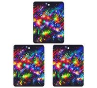 Paquete de 3 ambientadores colgantes de incienso para coche, hojas perfumadas para decoración interior de coche, hogar, auto, brillante, hermoso arte colorido