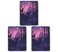 Paquete de 3 ambientadores colgantes de incienso para coche, hojas perfumadas para decoración interior de coche, hogar, automóvil, silueta de ciervo