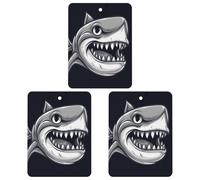 Paquete de 3 ambientadores colgantes de incienso para coche, hojas perfumadas para decoración interior de coche, hogar, automóvil, tiburón de dibujos animados con boca ancha