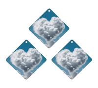 Paquete de 3 ambientadores colgantes de incienso para coche, hojas perfumadas para decoración interior de coche, hogar, automóvil, nubes blancas son como un corazón