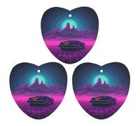 Paquete de 3 ambientadores colgantes de incienso para coche, hojas perfumadas para decoración interior de coche, hogar, automóvil, imágenes retrowave