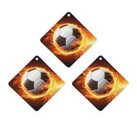 Paquete de 3 ambientadores colgantes de incienso para coche, hojas perfumadas para decoración interior de coche, hogar, coche, llama de fútbol