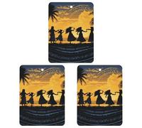 Paquete de 3 ambientadores colgantes de incienso para coche, hojas perfumadas para decoración interior de coche, hogar, auto, cinco siluetas de danza hawaiana