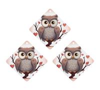 Paquete de 3 ambientadores colgantes de incienso para coche, hojas perfumadas para decoración interior de coche, hogar, automóvil, amante de los búhos