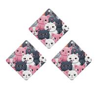 Paquete de 3 ambientadores colgantes de incienso para coche, hojas perfumadas para decoración interior de coche, hogar, gatitos lindos