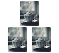 Paquete de 3 ambientadores colgantes de incienso para coche, hojas perfumadas para decoración interior de coche, hogar, color crema sobre café