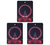 Paquete de 3 ambientadores colgantes de incienso para coche, hojas perfumadas para decoración interior de coche, hogar, automóvil, ojo de Londres por la noche