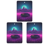 Paquete de 3 ambientadores colgantes de incienso para coche, hojas perfumadas para decoración interior de coche, hogar, automóvil, imágenes retrowave