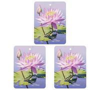 Paquete de 3 ambientadores colgantes de incienso para coche, hojas perfumadas para decoración interior de coche, hogar, lirio de agua morado