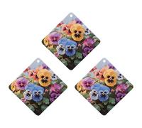 Paquete de 3 ambientadores colgantes de incienso para coche, hojas perfumadas para decoración interior de coche, hogar, diseño de flores de pensamiento