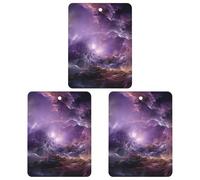 Paquete de 3 ambientadores colgantes de incienso para coche, hojas perfumadas para decoración interior de coche, hogar, automóvil, galaxia morada